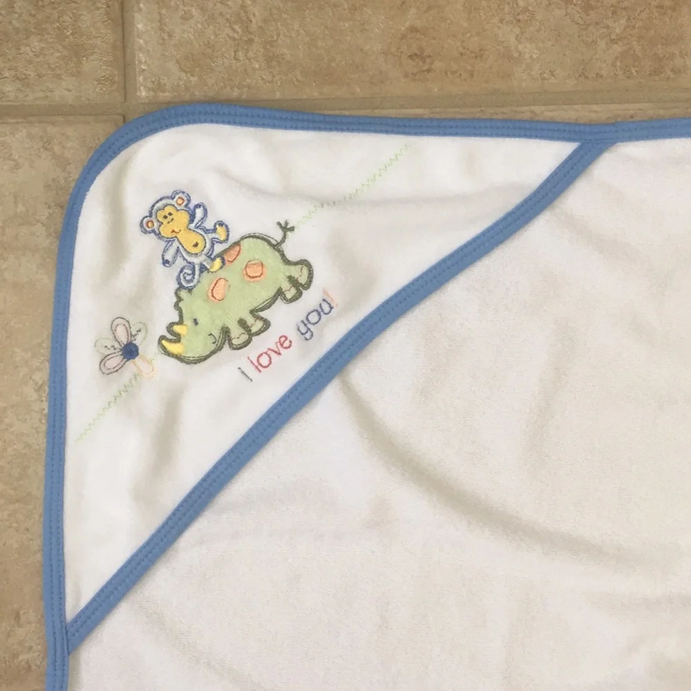 Gerber Baby Monkey Rhino Butterfly Hooded Towel and Washcloth